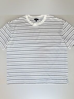 Express Cropped Striped Tee Black White Boxy Short Sleeve Sz M